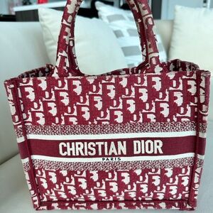 Dior Red and White Tote Bag